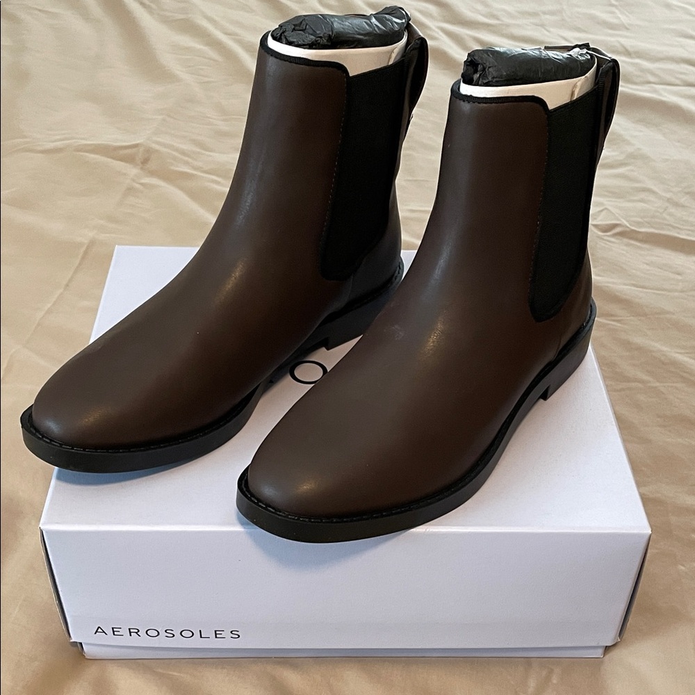 AEROSOLES Dark Brown Chelsea Boots - Picture 2 of 3